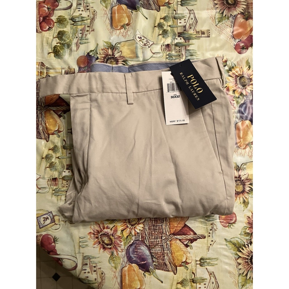 Polo Ralph Lauren Mens Stretch Straight Fit Chino Pants Basic Sand 35x32 NWT